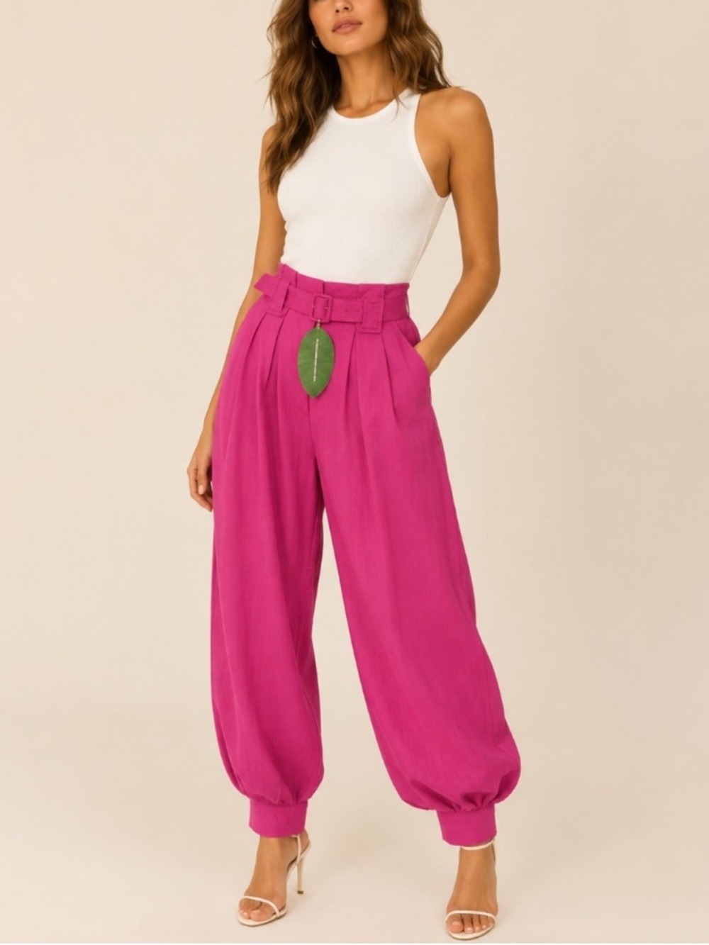 Farm Rio Pink Linen Pants